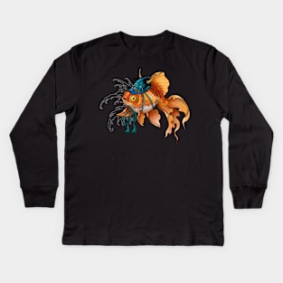 Kingyo Goldfish with Oni Mask Kids Long Sleeve T-Shirt